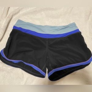 blue and black lululemon shorts